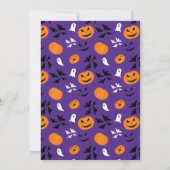 Halloween pompoenen geesten vleermuizen leuk paars kaart (Achterkant)