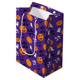 Halloween pompoenen geesten vleermuizen leuk paars medium cadeauzakje