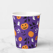 Halloween pompoenen geesten vleermuizen leuk paars papieren bekers (Links)