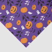 Halloween pompoenen geesten vleermuizen leuk paars tissuepapier (Detail)