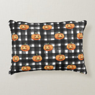 Halloween pompoenen: geruite charme. accent kussen