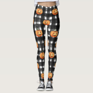 Halloween pompoenen: geruite charme. leggings