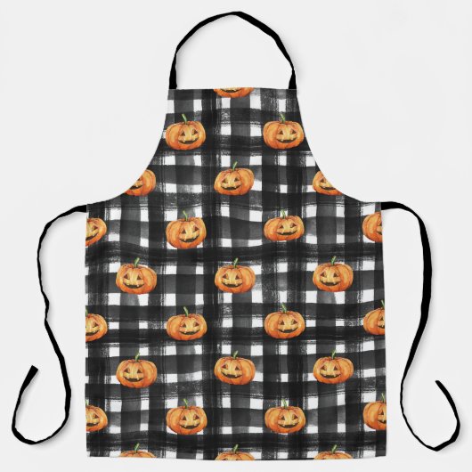Halloween pompoenen: geruite charme. schort (Voorkant)