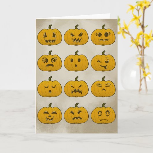  Halloween pompoenen gevouwen Kaart (Gele Bloem)