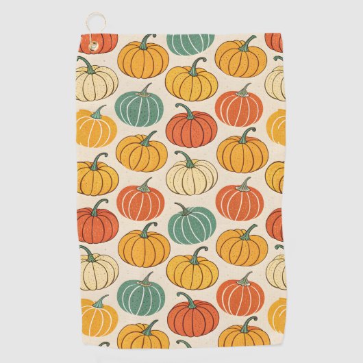 Halloween Pompoenen Golfhanddoek (Voorkant)