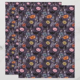 Halloween pompoenen, grafstenen en plakboek papier