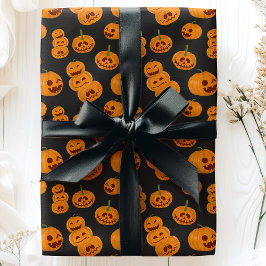 Halloween Pompoenen Grappige Jack O'Lantern Patroo Cadeaupapier