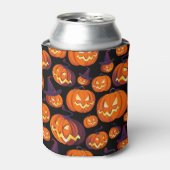 Halloween pompoenen: griezelig naadloos patroon. blikjeskoeler (Blikje Voorkant)