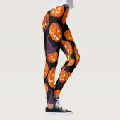 Halloween pompoenen: griezelig naadloos patroon. leggings (Rechts)