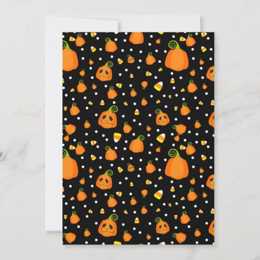 Halloween pompoenen grillig feest kaart (Achterkant)