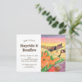 Halloween pompoenen Hayride Herfst Folk Art Uitnodiging Briefkaart (Staand voorkant)