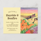 Halloween pompoenen Hayride Rustic Autumn Uitnodiging Briefkaart (Voorkant)
