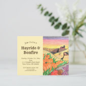 Halloween pompoenen Hayride Rustic Autumn Uitnodiging Briefkaart (Staand voorkant)