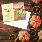 Halloween pompoenen Hayride Rustic Autumn Uitnodiging Briefkaart