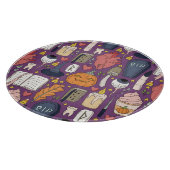 Halloween pompoenen, hekserig naadloos patroon. snijplank (Hoek)