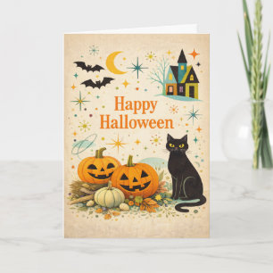 Halloween pompoenen in oranje uit het midden van d kaart