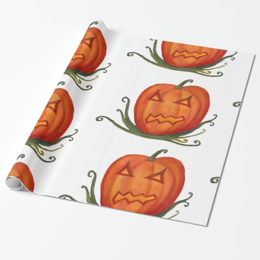 Halloween pompoenen inpakpapier (Uitgerold)
