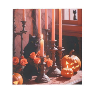 Halloween pompoenen kaarsen Schattigee spookachtig Notitieblok
