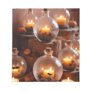 Halloween pompoenen kaarsen Schattigee spookachtig Notitieblok