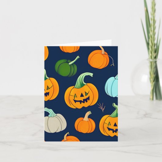 Halloween Pompoenen Kaart (Voorkant)