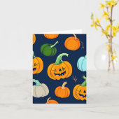 Halloween Pompoenen Kaart (Gele Bloem)
