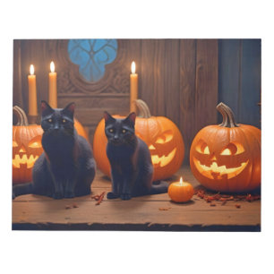 Halloween pompoenen Kat Schattige Spooky feestelij Notitieblok