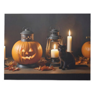 Halloween pompoenen Kat Schattige Spooky feestelij Notitieblok