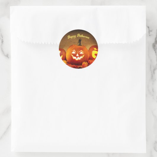 Halloween Pompoenen Klassieke Ronde Sticker (Tas)