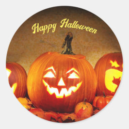 Halloween Pompoenen Klassieke Ronde Sticker