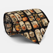 Halloween pompoenen  labels stropdas (Opgerold)