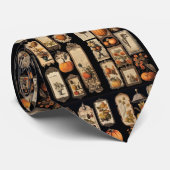 Halloween pompoenen  labels stropdas (Opgerold)