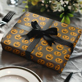 Halloween Pompoenen Lachende Jack O'Lantern Patroo Cadeaupapier
