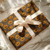 Halloween Pompoenen Lachende Jack O'Lantern Patroo Cadeaupapier