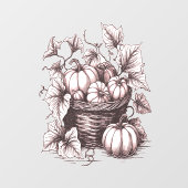 Halloween pompoenen met herfstbladeren raamsticker (Vel)