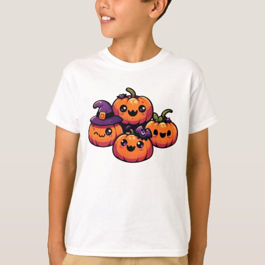 Halloween pompoenen met persoonlijkheid t-shirt (Voorkant)
