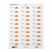 Halloween Pompoenen Moppige Jack O'lanterns  Etiket (Full Sheet)