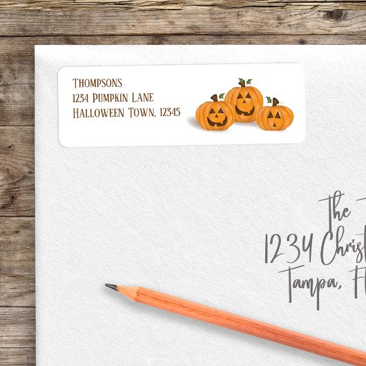 Halloween Pompoenen Moppige Jack O'lanterns  Etiket