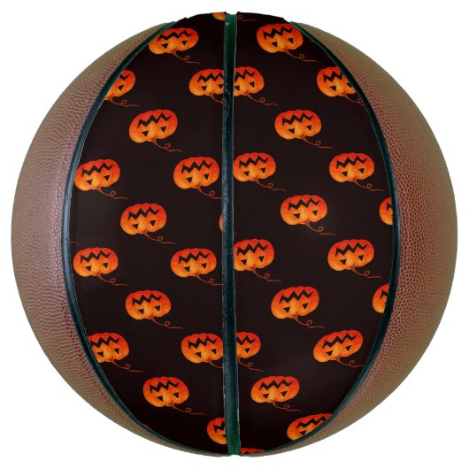 Halloween pompoenen, Oranje pompoenen Trick or tre Basketbal (Verticaal)