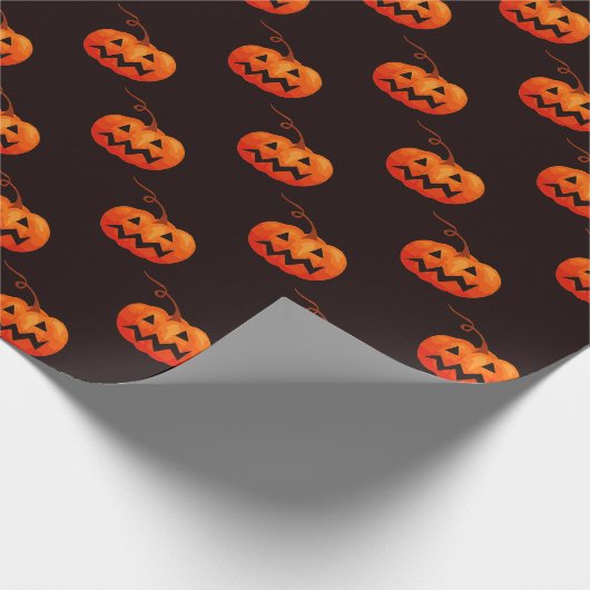 Halloween pompoenen, Oranje pompoenen Trick or tre Cadeaupapier (Hoek)