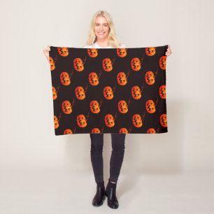 Halloween pompoenen, Oranje pompoenen Trick or tre Fleece Deken