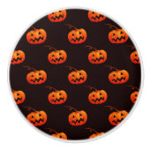 Halloween pompoenen, Oranje pompoenen Trick or tre Keramische Knop (Voorkant)