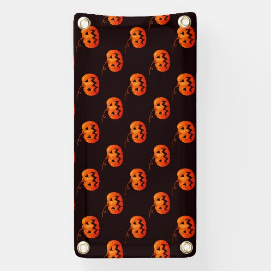 Halloween pompoenen, Oranje pompoenen Trick or tre Spandoek (Verticaal)