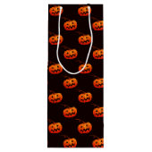 Halloween pompoenen, Oranje pompoenen Trick or tre Wijn Cadeautas (Achterkant)