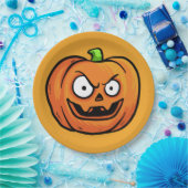 Halloween Pompoenen papier borden 3 Papieren Bordje (Feest)