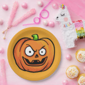 Halloween Pompoenen papier borden 3 Papieren Bordje (Feest)