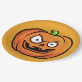 Halloween Pompoenen papier borden 3 Papieren Bordje (Gekanteld)