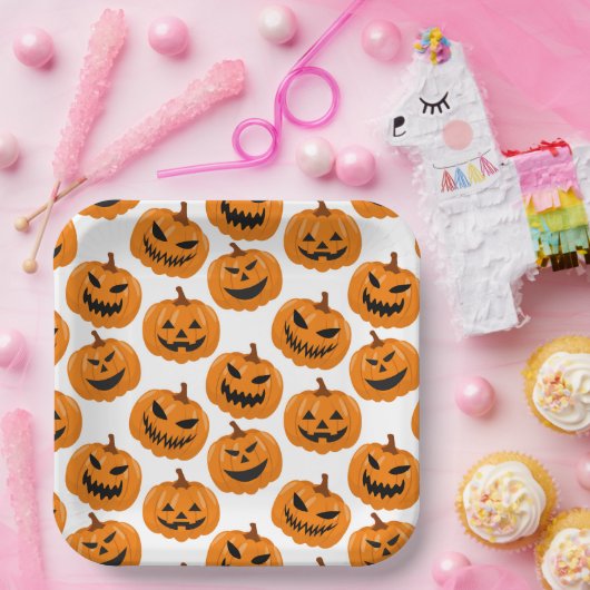 Halloween pompoenen papier Borden Papieren Bordje (Feest)