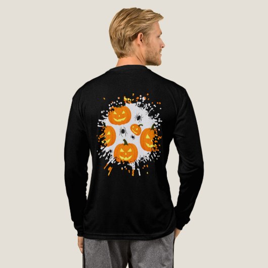 Halloween Pompoenen Parade Tri-Blend Shirt (Achterkant)