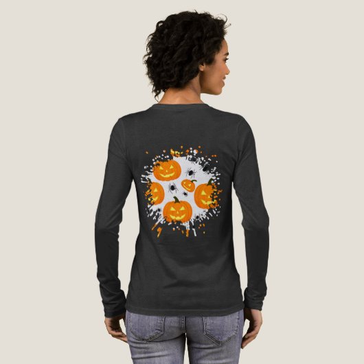 Halloween Pompoenen Parade Tri-Blend Shirt (Achterkant)