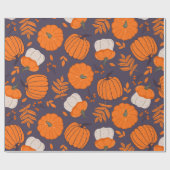 Halloween pompoenen patroon cadeaupapier (Vlak)